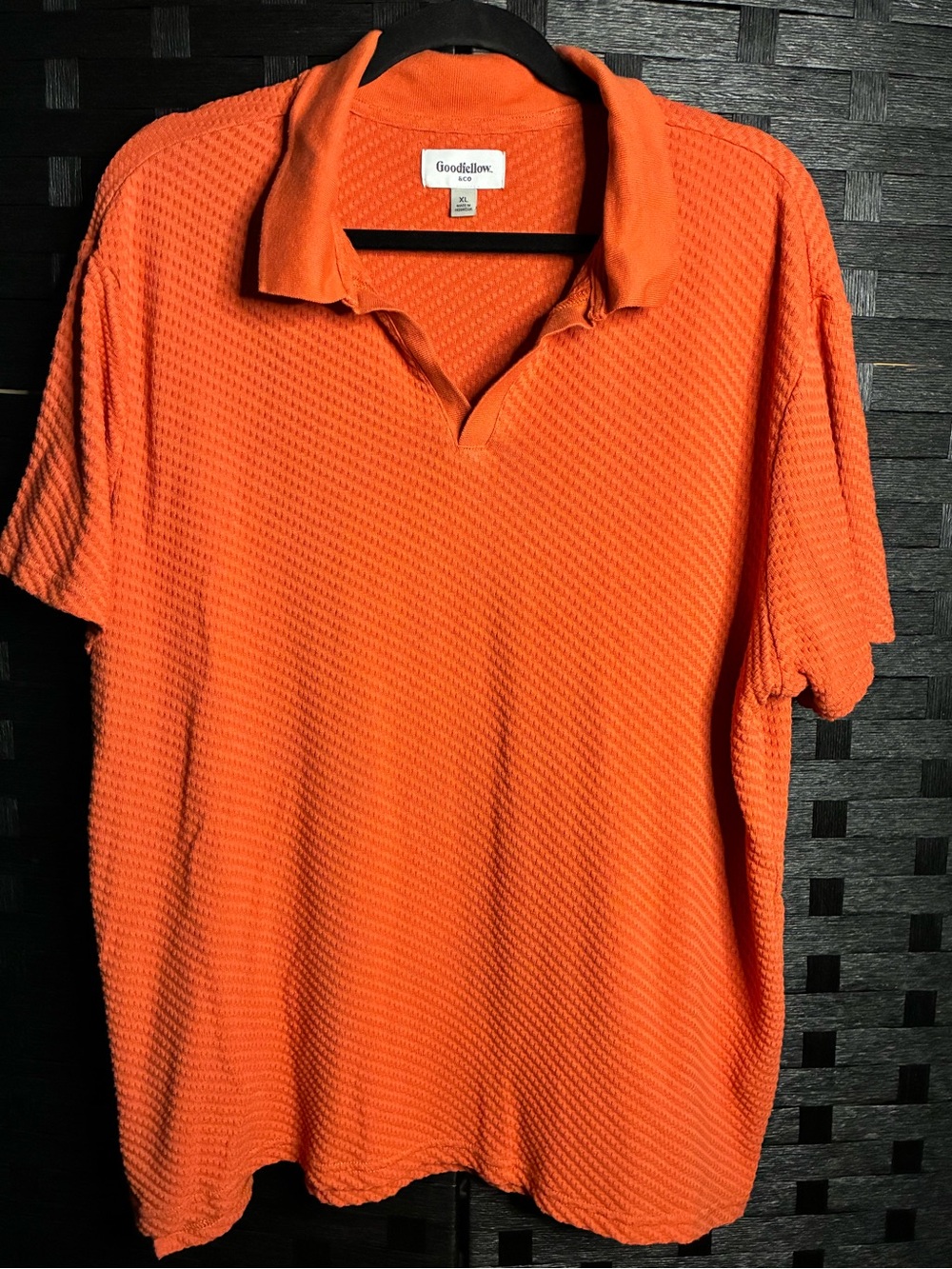Goodfellow & Co Bright Orange Men's Textured Polo